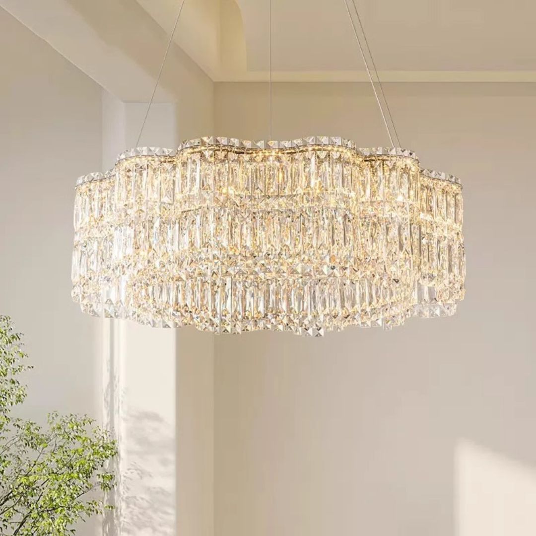 Đèn Chùm Pha Lê Bông Hoa Cao Cấp Phong Cách Pháp Sang Trọng Decor Nhà Hàng Khách Sạn