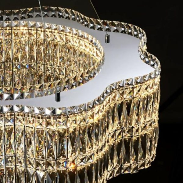 Đèn Chùm Pha Lê Bông Hoa Cao Cấp Phong Cách Pháp Sang Trọng Decor Nhà Hàng Khách Sạn