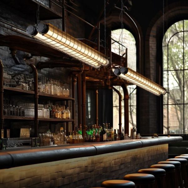 Đèn Chùm Sắt Dài Retro Phong Cách Công Nghiệp Decor Quầy Bar, Quán Cafe, Nhà Hàng
