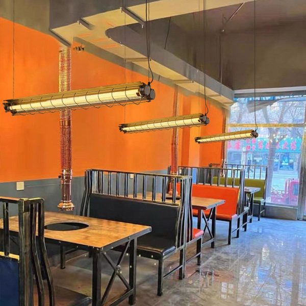 Đèn Chùm Sắt Dài Retro Phong Cách Công Nghiệp Decor Quầy Bar, Quán Cafe, Nhà Hàng
