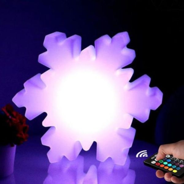 Đèn LED Dạ Quang Bông Tuyết Phát Sáng RGB 16 Màu Rực Rỡ Trang Hoàng Không Khí Noel Sân Vườn