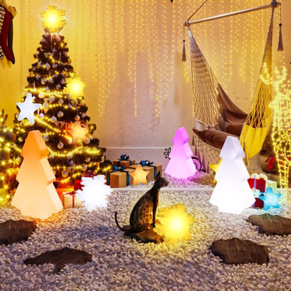 Đèn LED Dạ Quang Bông Tuyết Phát Sáng RGB 16 Màu Rực Rỡ Trang Hoàng Không Khí Noel Sân Vườn