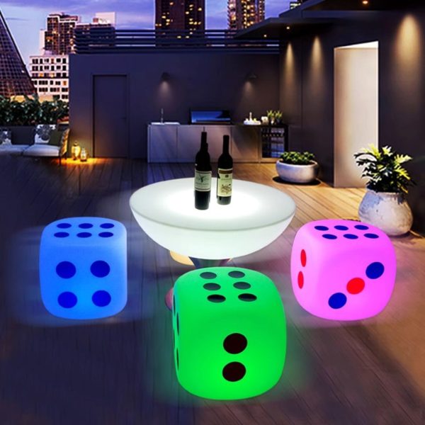 Đèn LED Xúc Xắc RGB 16 Màu Dạ Quang Chiếu Sáng Sân Vườn Rực Rỡ, Quán Cafe, Làm Ghế Ngồi