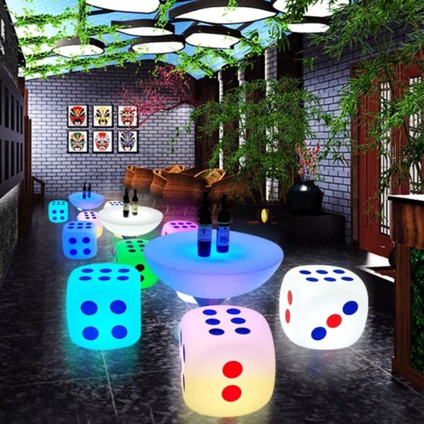Đèn LED Xúc Xắc RGB 16 Màu Dạ Quang Chiếu Sáng Sân Vườn Rực Rỡ, Quán Cafe, Làm Ghế Ngồi