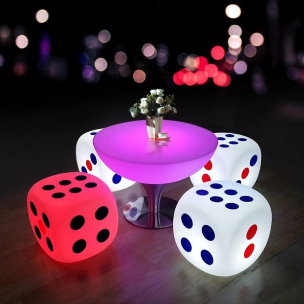 Đèn LED Xúc Xắc RGB 16 Màu Dạ Quang Chiếu Sáng Sân Vườn Rực Rỡ, Quán Cafe, Làm Ghế Ngồi