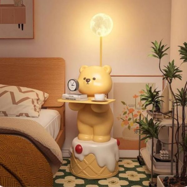 Đèn Sàn Gấu Bánh Kem Hoạt Hình Dễ Thương Tích Hợp Kệ Đựng Đồ Tiện Ích Phòng Khách