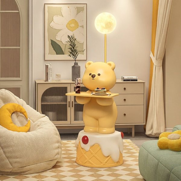 Đèn Sàn Gấu Bánh Kem Hoạt Hình Dễ Thương Tích Hợp Kệ Đựng Đồ Tiện Ích Phòng Khách
