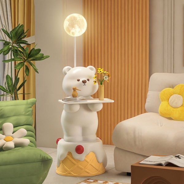 Đèn Sàn Gấu Bánh Kem Hoạt Hình Dễ Thương Tích Hợp Kệ Đựng Đồ Tiện Ích Phòng Khách
