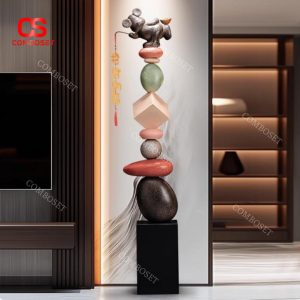 Đèn Sàn Gốm Tháp Đá Trung Hoa Phong Thuỷ Mang Đến Vận May Decor Nội Thất Tết