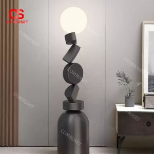 Đèn Sàn Hình Học Khối Tròn Cao Cấp Phong Cách Thiết Kế Ý Decor Sofa Phòng Khách