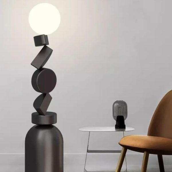 Đèn Sàn Hình Học Khối Tròn Cao Cấp Phong Cách Thiết Kế Ý Decor Sofa Phòng Khách