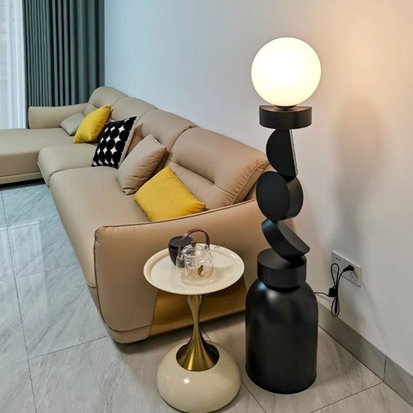Đèn Sàn Hình Học Khối Tròn Cao Cấp Phong Cách Thiết Kế Ý Decor Sofa Phòng Khách