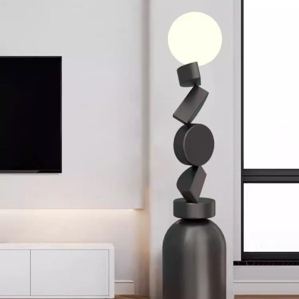 Đèn Sàn Hình Học Khối Tròn Cao Cấp Phong Cách Thiết Kế Ý Decor Sofa Phòng Khách