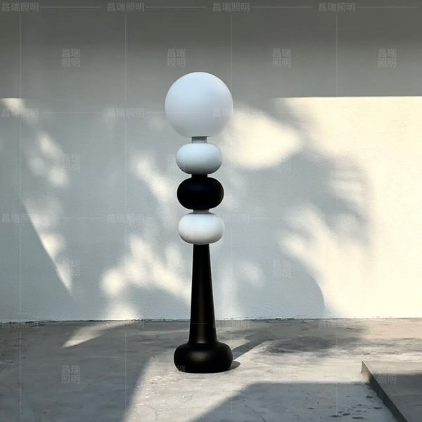 Đèn Sàn Hình Học Kiểu Ý Phong Cách La Mã Trắng Đen Decor Phòng Khách, Phòng Ngủ