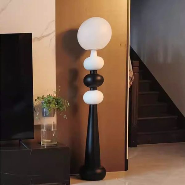 Đèn Sàn Hình Học Kiểu Ý Phong Cách La Mã Trắng Đen Decor Phòng Khách, Phòng Ngủ