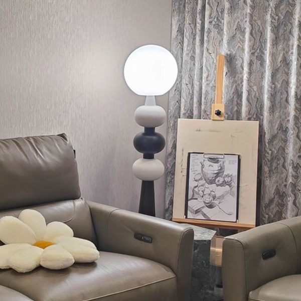 Đèn Sàn Hình Học Kiểu Ý Phong Cách La Mã Trắng Đen Decor Phòng Khách, Phòng Ngủ