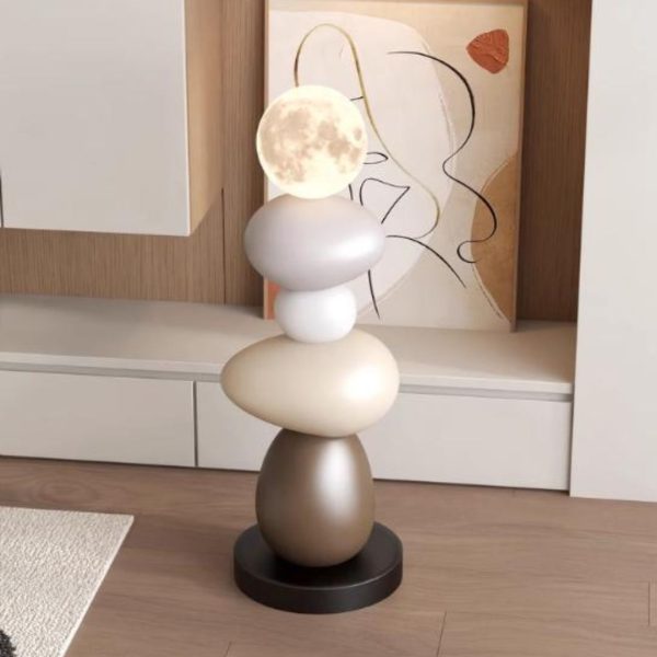 Đèn Sàn Mặt Trăng Tháp Đá Nâu Vintage Retro Quà Tặng Tân Gia Cao Cấp