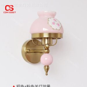 Đèn Tường Sắt Thuỷ Tinh Vàng Hồng Phong Cách Bauhaus Decor Phòng Ngủ