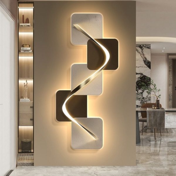 Đèn Tường Tranh Hình Học Nghệ Thuật Sáng Tạo Decor Không Gian Lối Đi Cầu Thang, Hành Lang