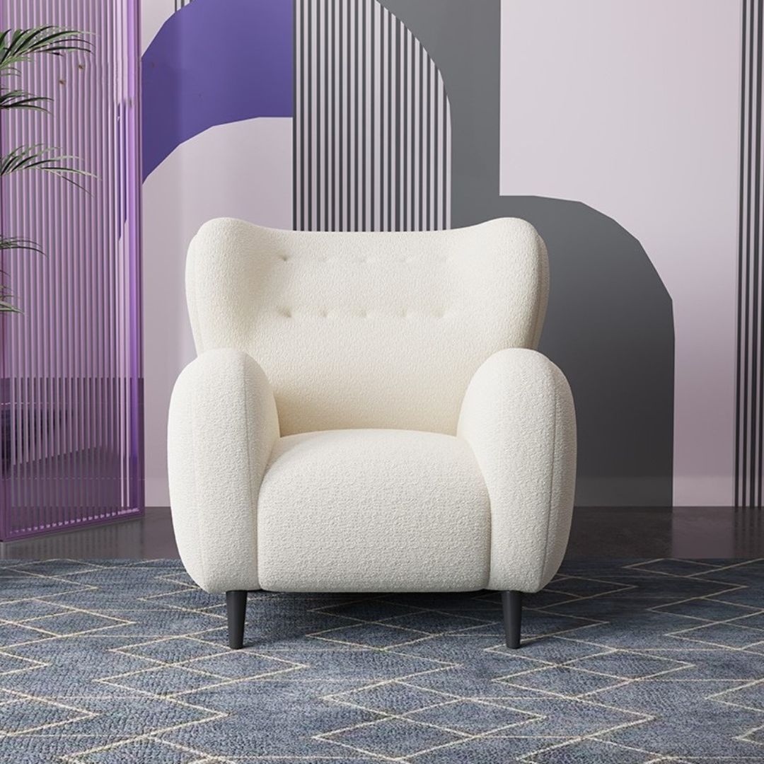 Ghế Sofa Bành Lông Cừu Trắng Dùng Trong Phòng Khách Đọc Sách, Thư Giãn