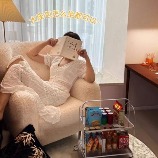 Ghế Sofa Bành Lông Cừu Trắng Dùng Trong Phòng Khách Đọc Sách, Thư Giãn