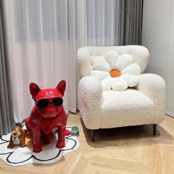 Ghế Sofa Bành Lông Cừu Trắng Dùng Trong Phòng Khách Đọc Sách, Thư Giãn
