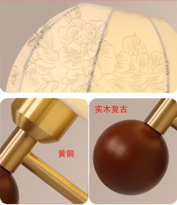 Đèn Tường Chao Vải Hình Nấm Họa Tiết Hoa Phong Cách Cổ Điển Đèn Nền Phòng Khách, Đèn Ngủ - Hình ảnh 3