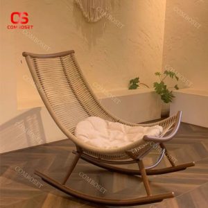 Ghế mây bập bênh mặt trăng Thiết kế phù hợp với phong cách Vintage