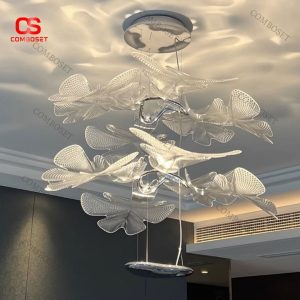 Đèn chùm thả cánh hoa bay với cảm hứng thiết kế độc đáo và mới lạ