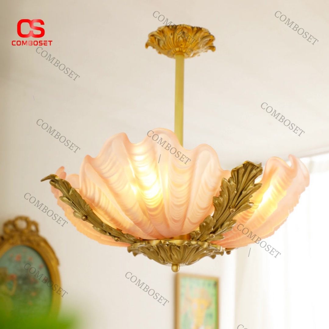 Đèn chùm thủy tinh vỏ sò cao cấp với thiết kế nhẹ nhàng, sang trọng và đầy sự tinh tế