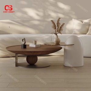 Bộ 2 bàn trà wabi-sabi gỗ óc chó với thiết kế lạ mắt độc đáo