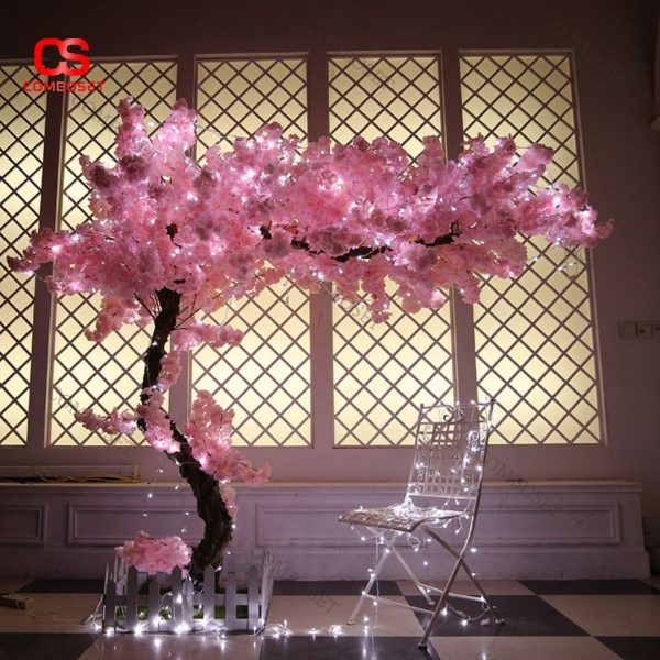 Cây hoa anh đào nhân tạo có led với thiết kế thân cây uốn lượn đẹp mắt