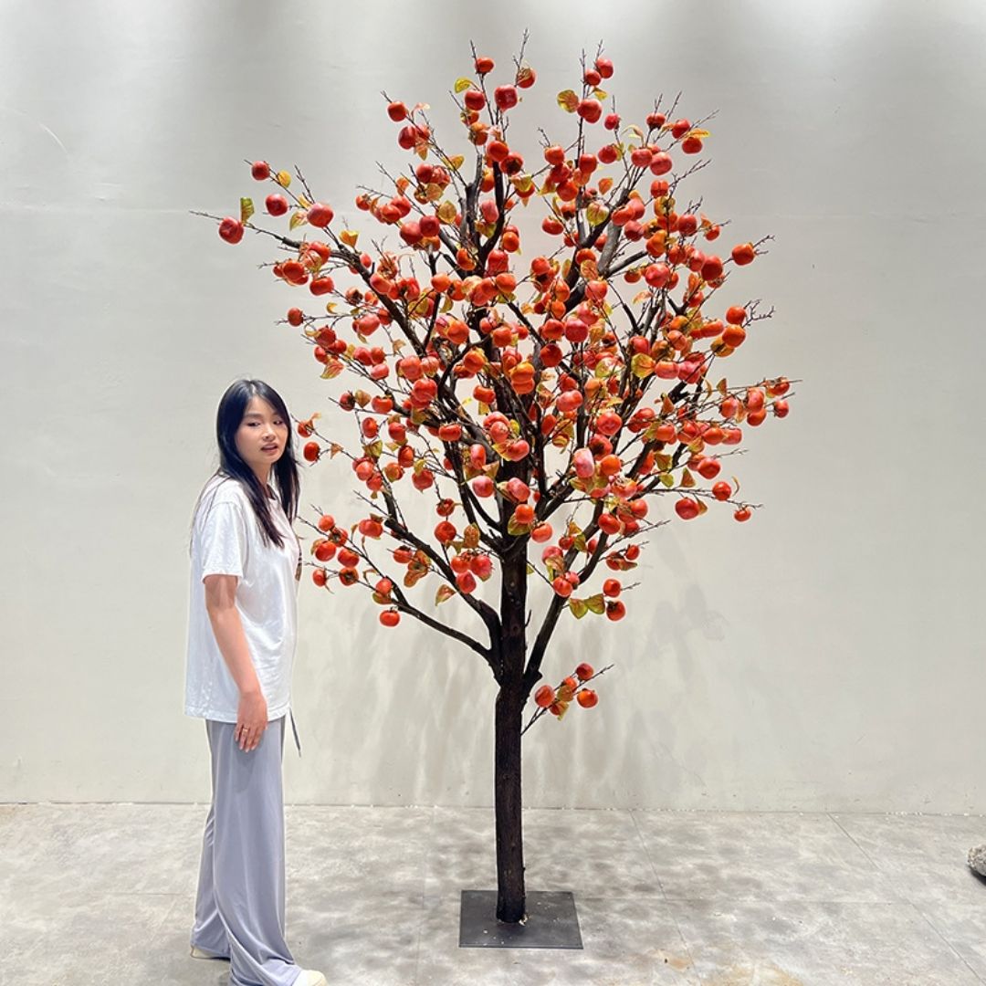 Cây hồng nhân tạo cao cấp 1,2m có chiều cao nổi bật, decor cho nhiều không gian