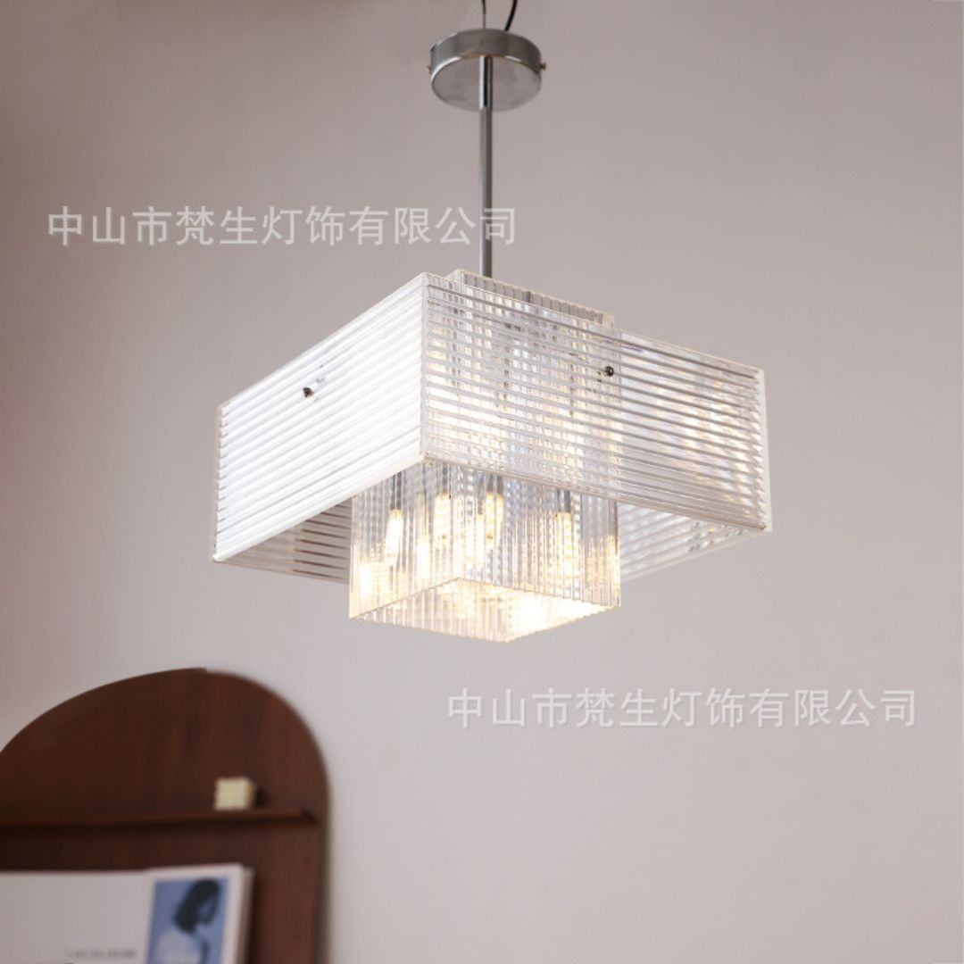 Đèn thả Acrylic hình chữ nhật trong suốt mang đến sự mới lạ