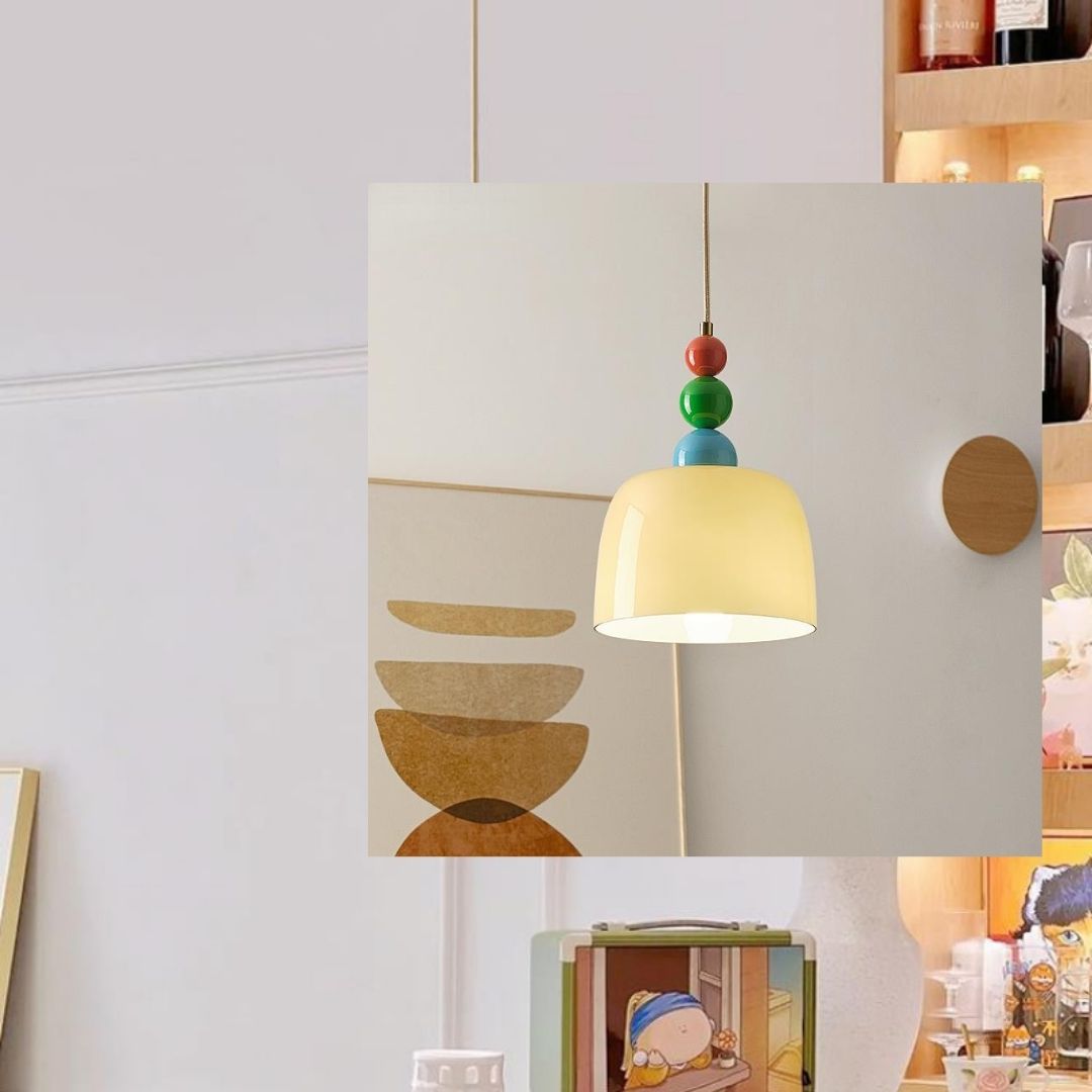 Đèn thả thủy tinh kết hợp đuôi gỗ nhã lý tưởng cho phòng khách, phòng ngủ, nhà hàng, nhà bếp