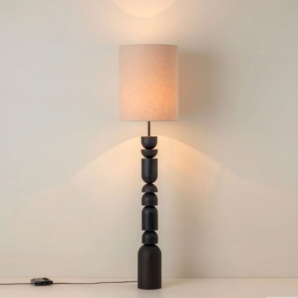 Đèn Cây Đứng Gỗ Nguyên Khối, Đèn Sàn Cao Cấp Phong Cách Retro Decor Cạnh Đầu Giường, Sofa - Hình ảnh 7