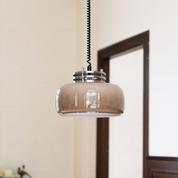 Đèn Thả Trần Bauhaus Chao Thủy Tinh, Đèn Thả Thủy Tinh Màu Kem Đơn Giản Phong Cách Cổ Điển - Hình ảnh 7