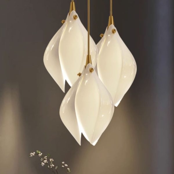 Đèn Thả Trần Hoa Tulip Bằng Gốm, Đèn Thả Bàn Ăn Ánh Sáng Sang Trọng, Đèn Chùm Thả Gốm Sứ - Hình ảnh 7
