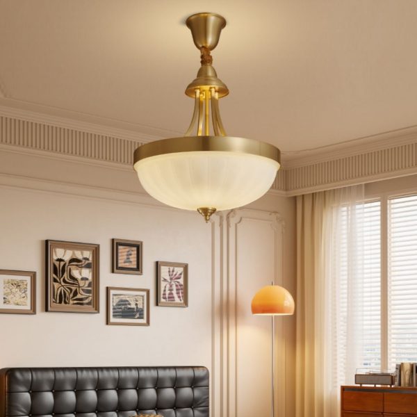 Đèn Thả Thủy Tinh Tân Cổ Điển, Đèn Chùm Thả Bằng Đồng Phong Cách Bắc Âu Decor Phòng Ngủ, Phòng Ăn - Hình ảnh 7