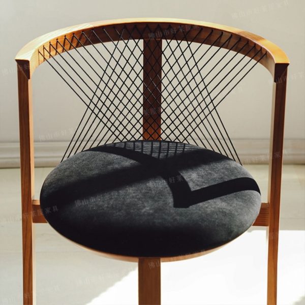 Ghế Dây Tựa Lưng Gỗ Tần Bì, Ghế Tựa Lưng Phong Cách Wabi_Sabi Nhiều Màu, Ghế Ăn Gỗ Nguyên Khối - Hình ảnh 8