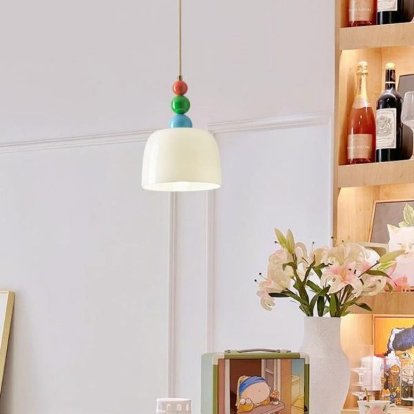 Đèn thả thủy tinh kết hợp đuôi gỗ giao diện tiêu chuẩn an toàn,