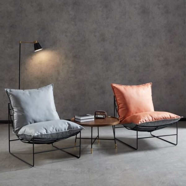 Ghế Thư Giãn Đệm Da Khung Sắt Hiện Đại, Ghế Sofa Lười, Ghế Sofa Nhỏ, Đơn Giản, Sang Trọng - Hình ảnh 8