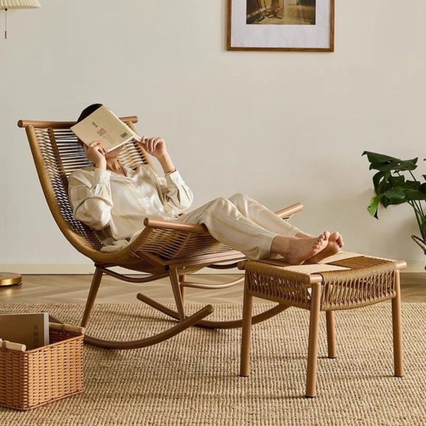 Ghế Mây Bập Bênh Mặt Trăng, Ghế Thư Giãn Bập Bênh, Ghế Giải Trí Dùng Cho Nội Thất Và Ngoại Thất - Hình ảnh 7