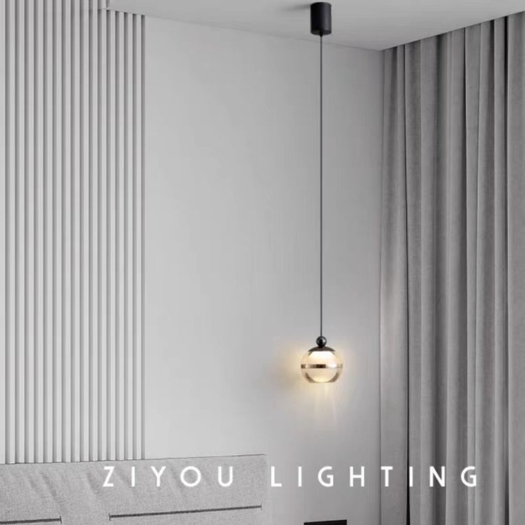Đèn thả hình quả bóng acrylic decor không gian phòng ngủ