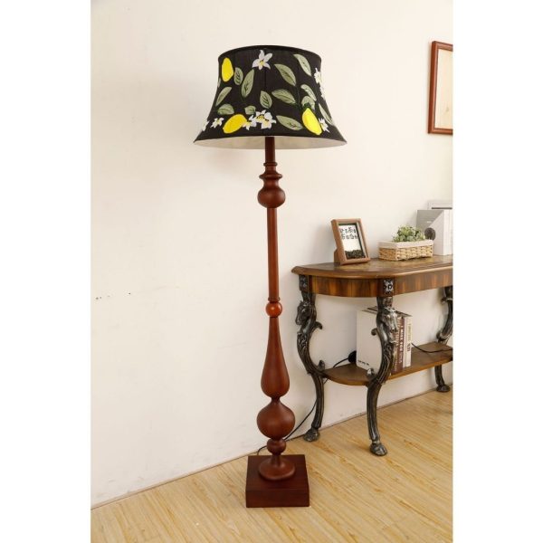 Đèn Sàn Chao Nón Họa Tiết Thuê Hoa, Đèn Sàn Nanyang Phong Cách Retro Cổ Điển Decor Phòng Khách - Hình ảnh 6