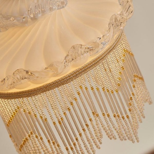 Đèn Thả Trần Boho Màu Trắng, Đèn Thả Trần Phong Cách Tua Rua, Đèn Thả Cao Cấp Phòng Khách - Hình ảnh 7