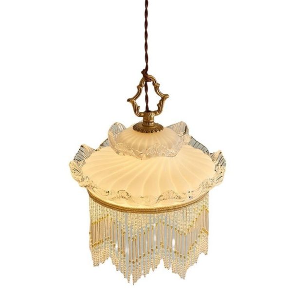 Đèn Thả Trần Boho Màu Trắng, Đèn Thả Trần Phong Cách Tua Rua, Đèn Thả Cao Cấp Phòng Khách - Hình ảnh 6