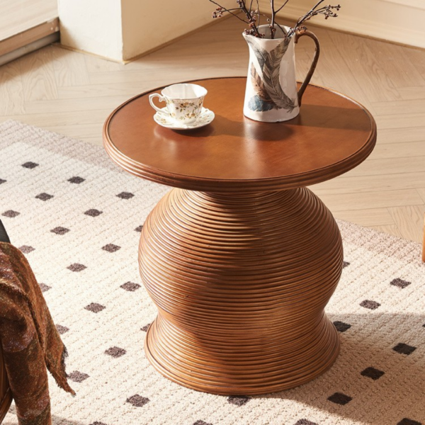 Bộ Bàn 2 Ghế Mây Nghệ Thuật, Bộ Bàn Ghế Mây Xoay 360 Độ Phong Cách Retro, Ghế Bàn Cà Phê Kết Hợp - Hình ảnh 6