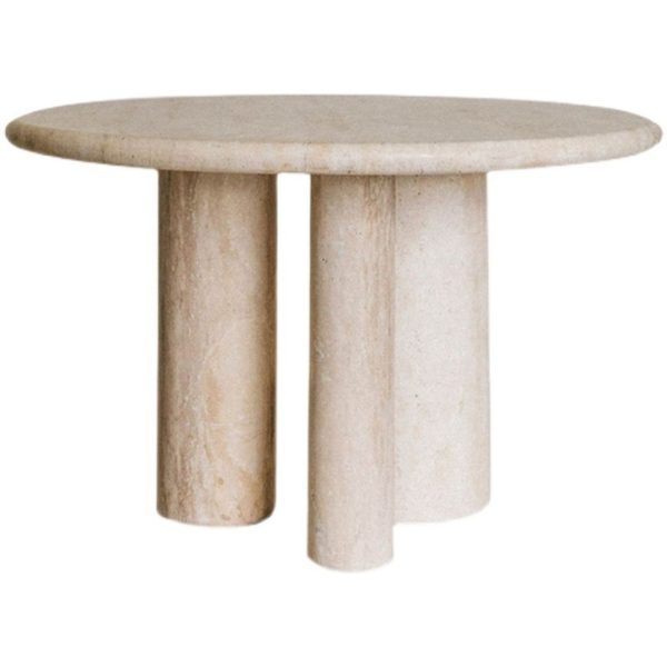 Bàn Ăn Đá Travertine Kiểu Bắc Âu, Bàn Ăn Đơn Giản Phong Cách Wabi-Sabi Dành Cho Gia Đình, Căn Hộ - Hình ảnh 4