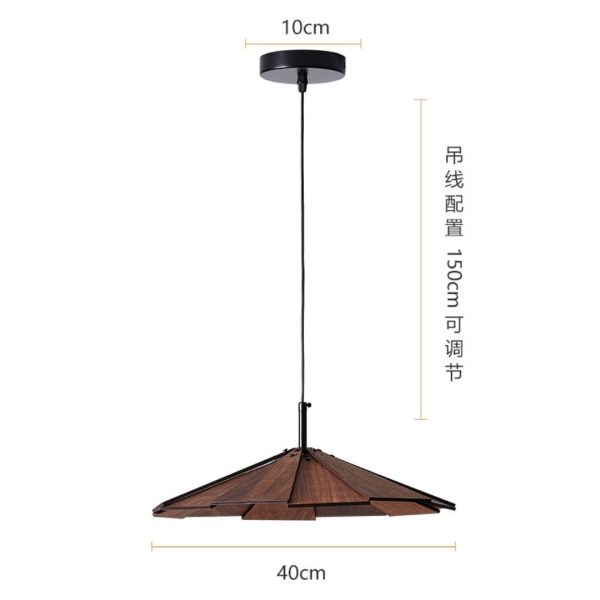 Đèn Thả Bàn Ăn Bằng Gỗ, Đèn Thả Chao Nón Wabi_Sabi , Đèn Chùm Retro Decỏ Quán Cà Phê/ Nhà Hàng - Hình ảnh 5